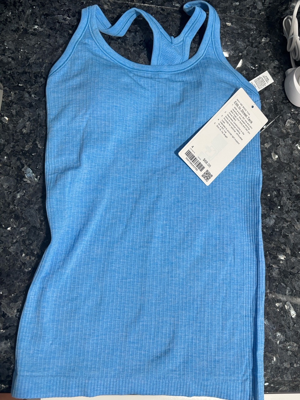 lululemon athletica Light Blue Ribbed Racerback Tank